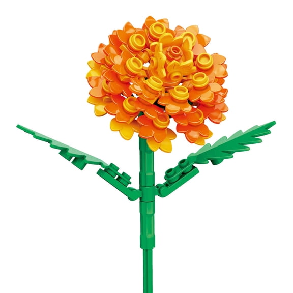Brickcraft Bricktanicals Marigold Brick Building Set (99-Piece Set), Artificial Flower Decoration Craft Kit, Gift For Him and Her