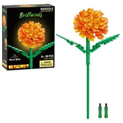 Brickcraft Bricktanicals Marigold Brick Building Set (99-Piece Set), Artificial Flower Decoration Craft Kit, Gift for Him and Her