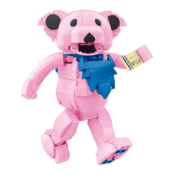 Brickcraft Grateful Dead Haight Pink Dancing Bear Building Kit (387-Piece Set), Posable Figure with Hidden Compartment, Music Collectible, Dead Head Gift, Ages 8+ - 72331