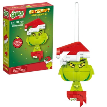 Brickcraft Grinch Decoration Brick Building Kit (141-Plastic Piece Set), Limited Edition, Hanging Christmas Décor, Toy Gift Idea for Boys and Girls Ages 8 Years Old and up