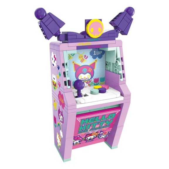 Brickcraft Hello Kitty and Friends Kuromi Arcade Building Kit (111-Piece Set), Sanrio Collectible, Retro Brick Toy, Display Model