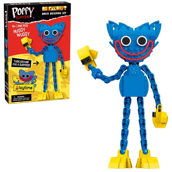 Brickcraft Poppy Playtime Huggy Wuggy Brick Building Kit (240 Plastic Pieces), Horror Figure, Various Poses, Creepy Monster Figure Toy Model, Gift for Kids, Adults, Brick and Horror Lovers
