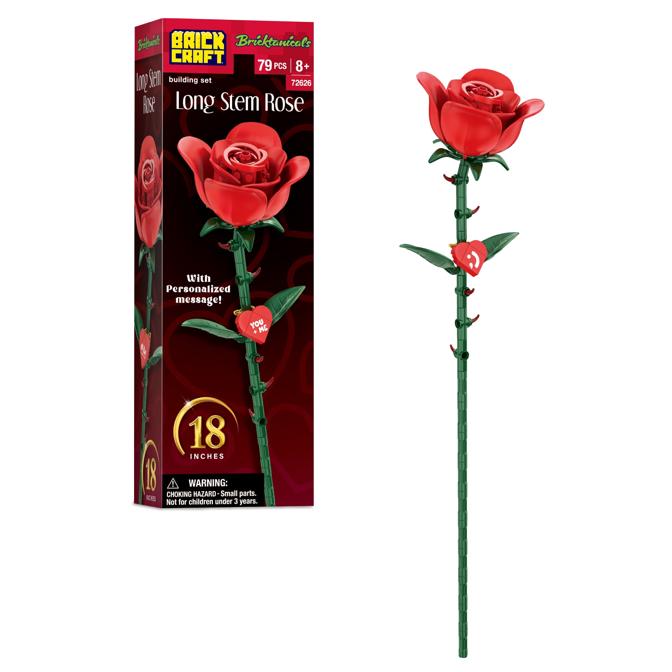 Brickcraft Bricktanicals Long Stem Rose Building Kit (79-Piece Set