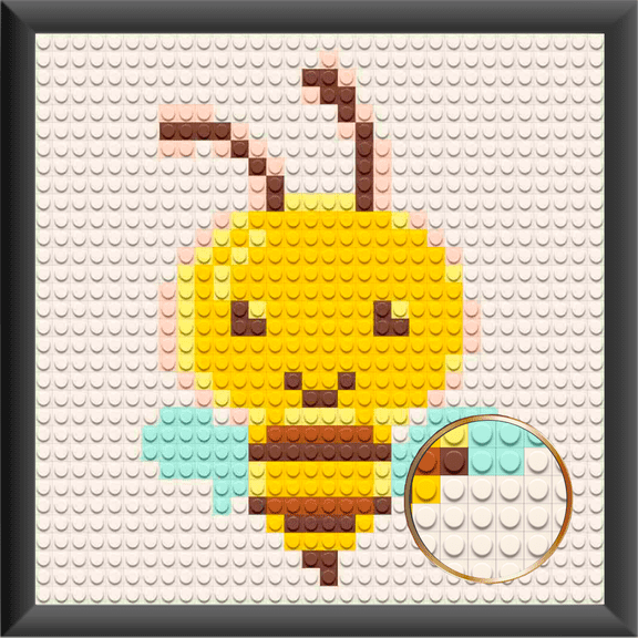 Bricked Mosaic Portrait 10x10"  Bee Happy