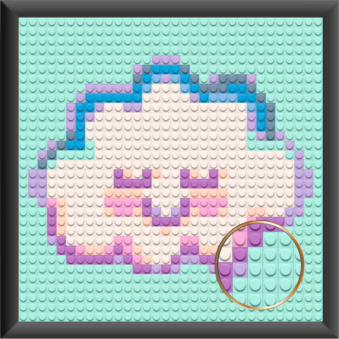 Bricked Mosaic Portrait 10x10" Happy Cloud