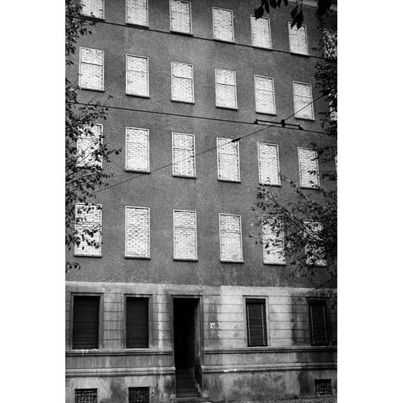 Bricked Up Windows Of Building Along The Berlin Wall On The Border Of The French And Soviet Sectors. Oct. 25 History (