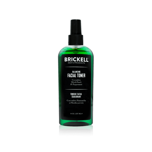 Brickell Men's Balancing Face Toner for Men, Natural and Organic Alcohol-Free Facial Toner with Witch Hazel, 8 Ounce, Scented