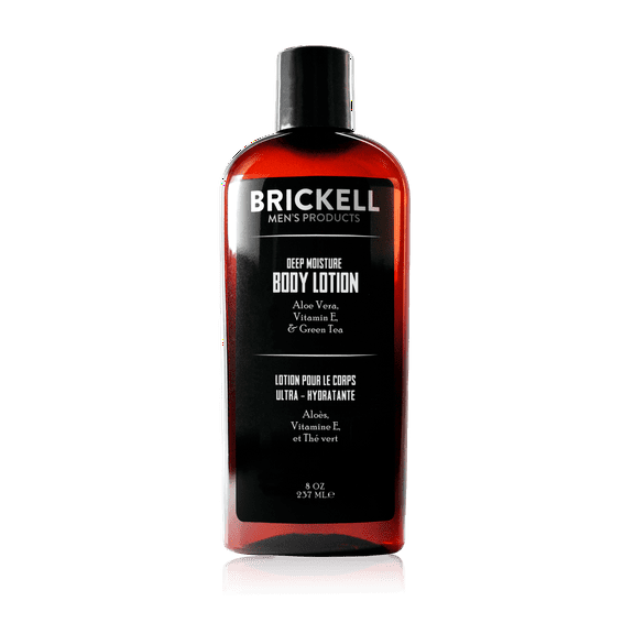 Brickell Men's Deep Moisture Body Lotion, Natural and Organic Protects and Hydrates Dry Skin, 8 Ounce, Scented