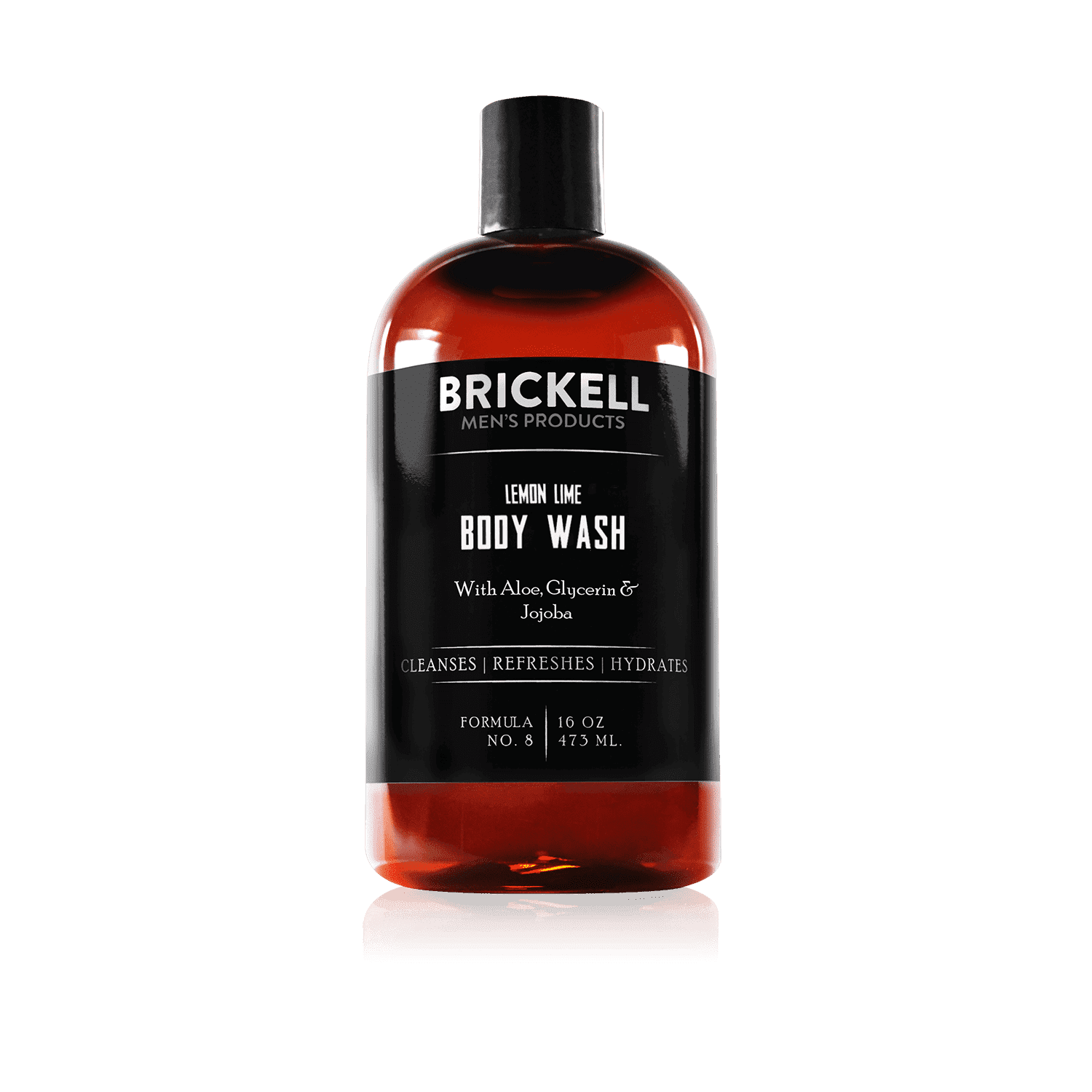 Brickell Men's Invigorating Body Wash, Natural & Organic Ingredients, Deep Cleaning Citrus Shower Gel with Aloe, Glycerin & Jojoba Oil, Lemon Lime Scent, 16 oz