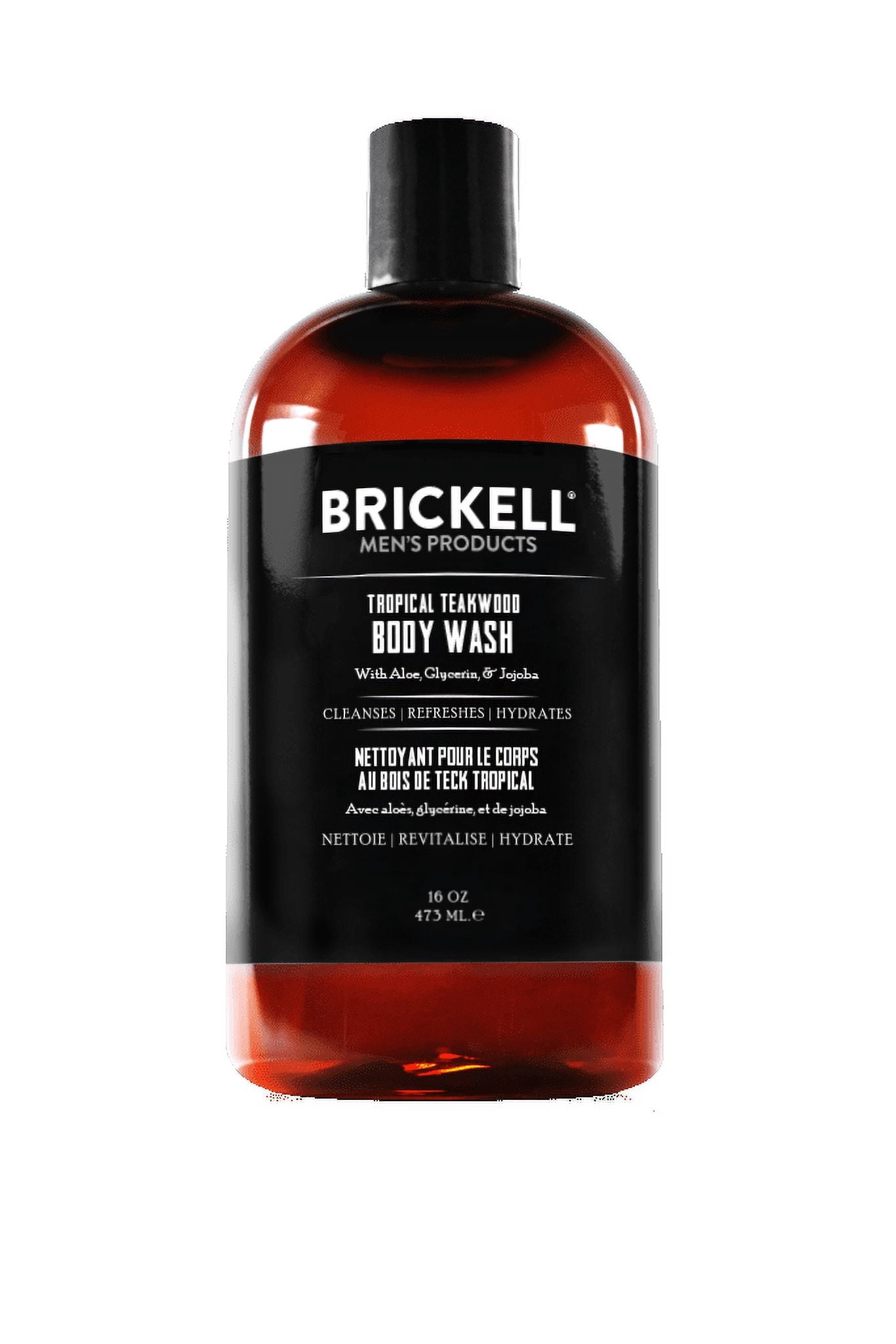 Brickell Men's Invigorating Body Wash, Natural & Organic Ingredients, Deep Cleaning Shower Gel with Aloe, Glycerin & Jojoba, Tropical Teakwood Scent, 16 oz