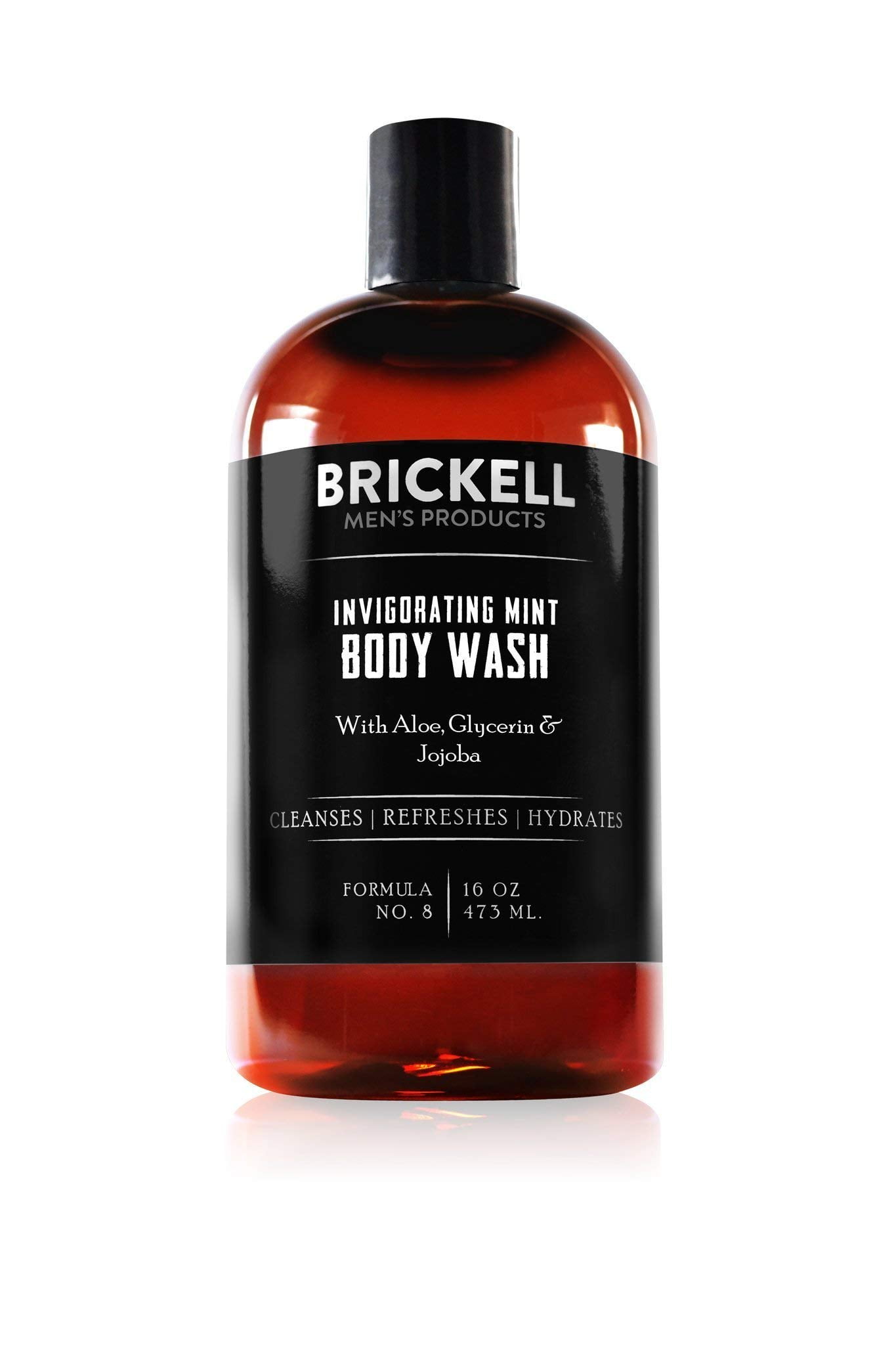 BRICKELL MEN'S PRODUCTS Brickell Men's Invigorating Mint Body Wash for Men, Natural and Organic Deep Cleaning Shower Gel with Aloe, Glycerin, and Jojoba, Sulfate Free