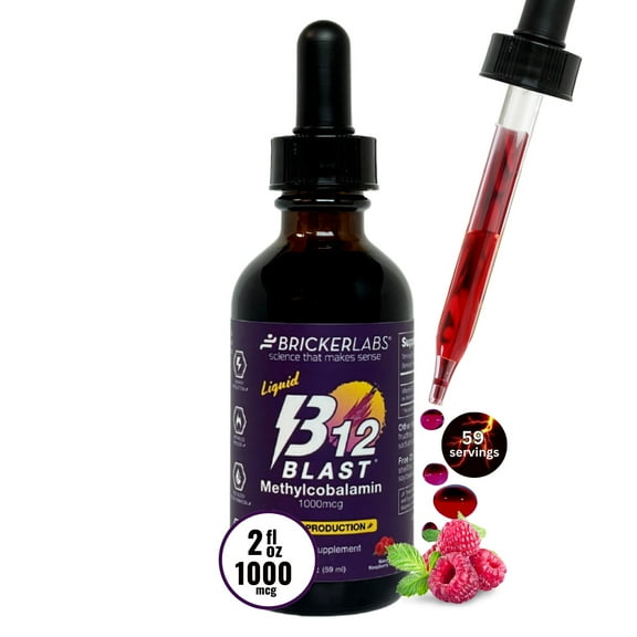 Bricker Labs - B12 Blast Methylcobalamin Natural Raspberry - 2 fl. oz.