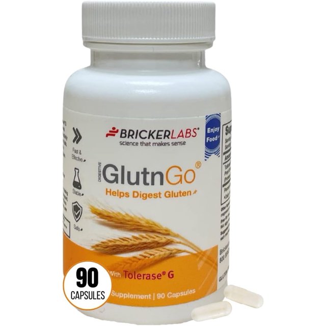 Bricker Labs GlutnGo with Tolerase G 100mg Digestion Supplement for