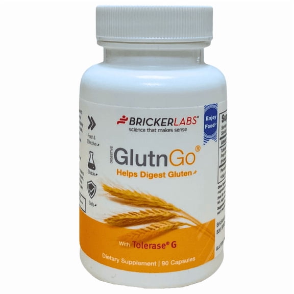 GlutnGo with Tolerase G 100mg Gluten Digestive Enzyme Supplement, 90 Capsules