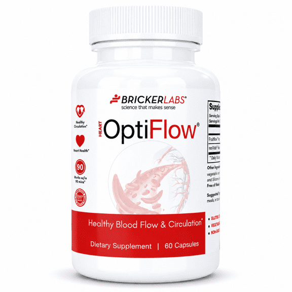 Bricker Labs OptiFlow Blood Flow and Circulation Supplement FruitFlow and ResVida 60 Capsules