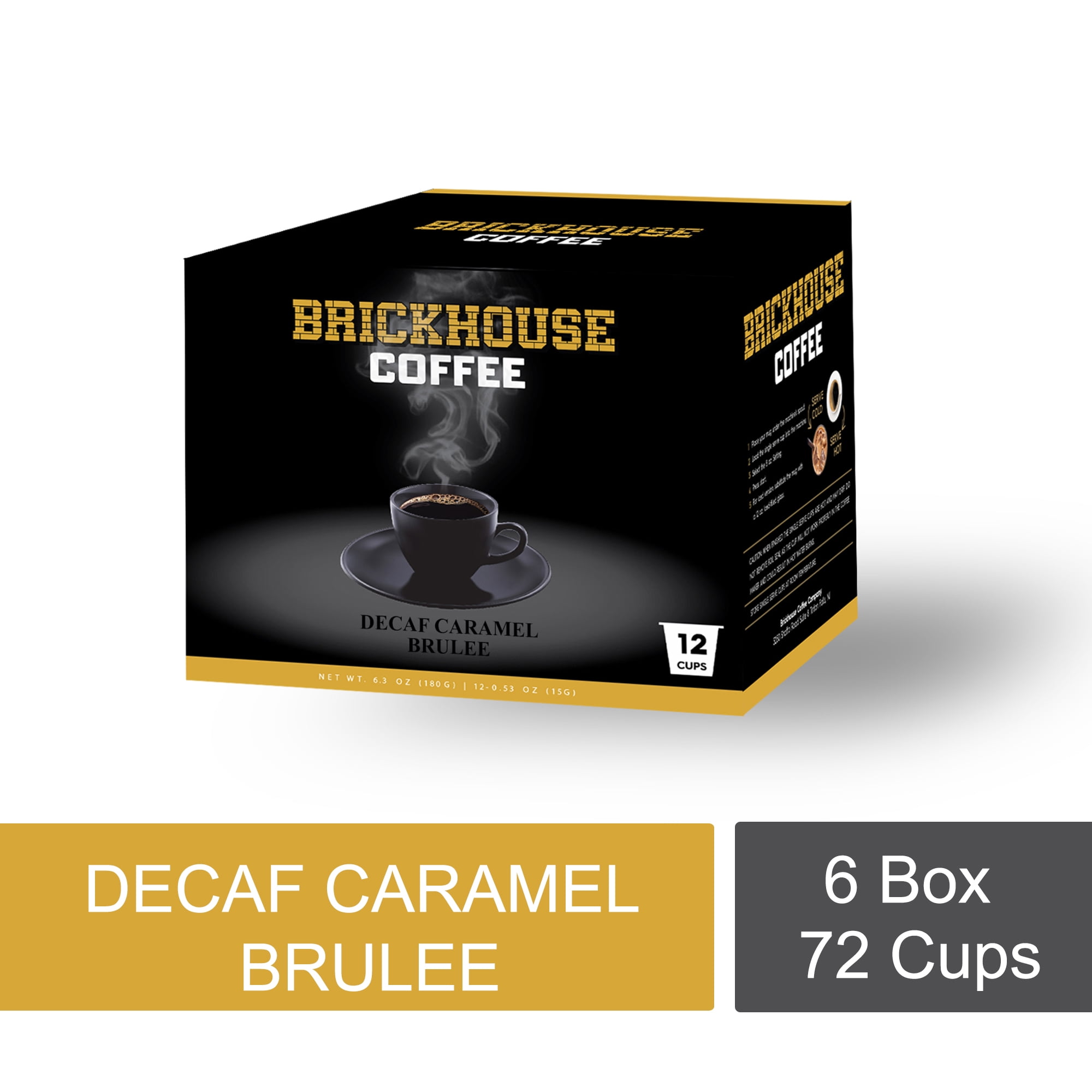Brickhouse Decaf Caramel Brulee Single Serve Cups, 72 Count Coffees Flavored K-cup pods