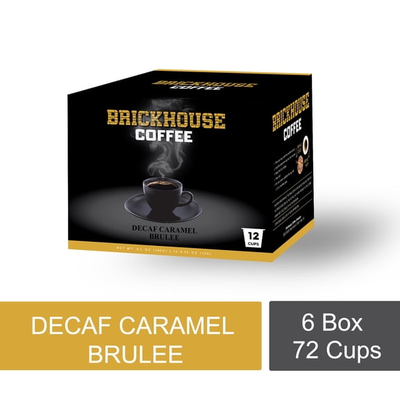 Brickhouse Decaf Caramel Brulee Single Serve Cups, 72 Count Coffees Flavored K-cup pods