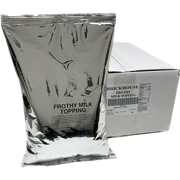Brickhouse Frothy Cappuccino Topping 6 x 2 lb Bags Powder Milk Topping Creamer Mix