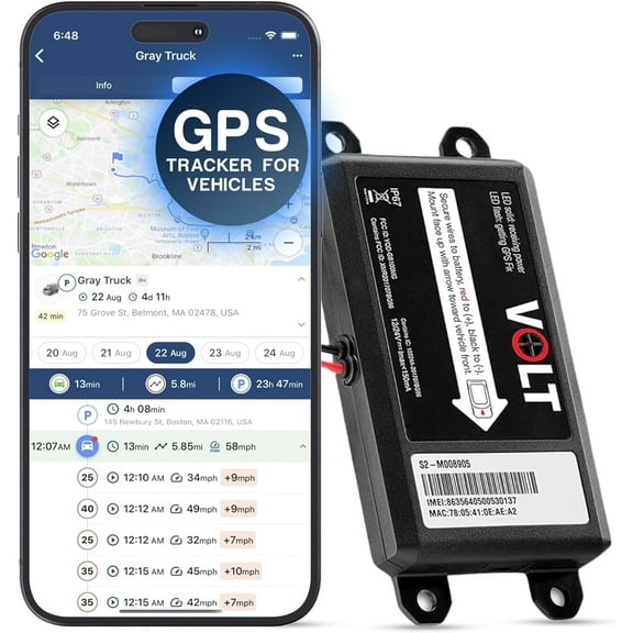 Brickhouse GPS Tracker for Vehicles - Livewire Volt 4G LTE Wired Car Tracker with GPS Tracking & Mapping - Enhance Security with Real-Time 24/7 Surveillance,Easy Installation - Subscription Required