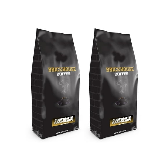 Brickhouse Ground Coffee, Medium Roast, 2 bags, 12 oz each (Chocolate Raspberry)