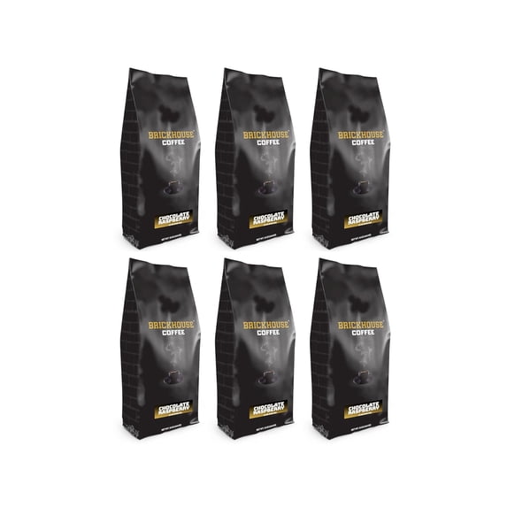 Brickhouse Ground Coffee, Medium Roast, 6 bags, 12 oz each (Chocolate Raspberry)