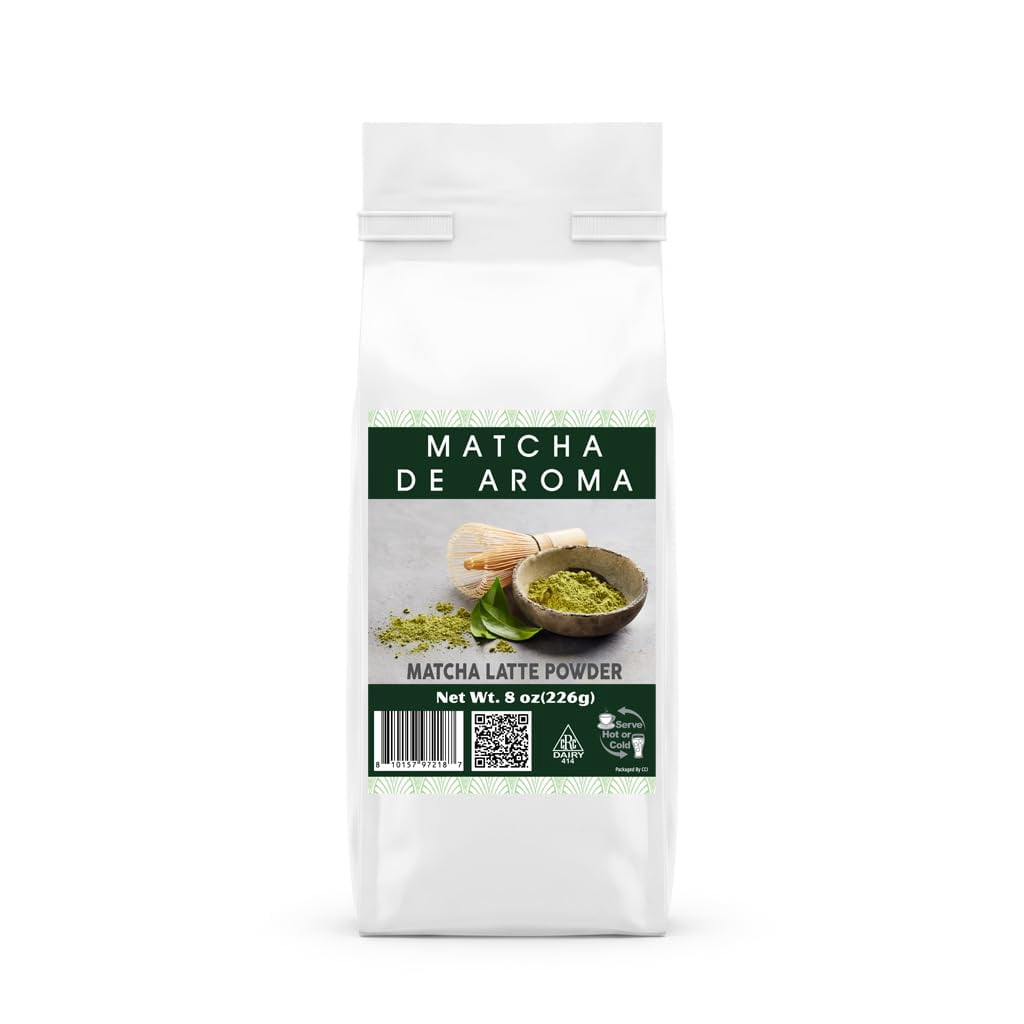 Brickhouse Matcha Latte Powder, 8 oz - Sweetened Matcha Green Tea Drink ...