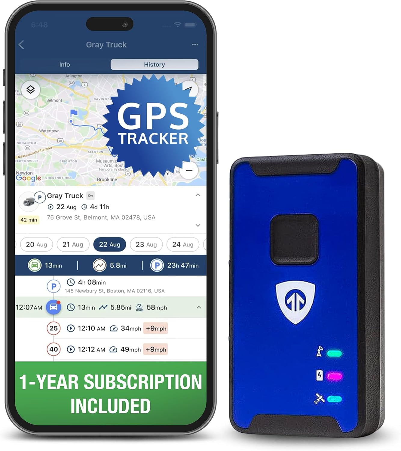 Brickhouse Security GPS Tracker for Vehicles No Monthly Fee