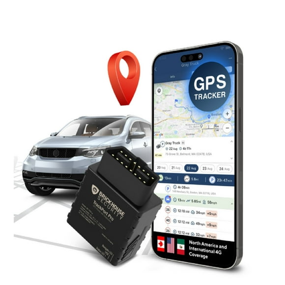 Brickhouse Security TrackPort Pro - Diagnostic GPS Tracker for Vehicles, Car Location, Speed, Battery Health, Mileage, Vehicle Diagnostic Data Report - Plugs into OBD Port - Subscription Required