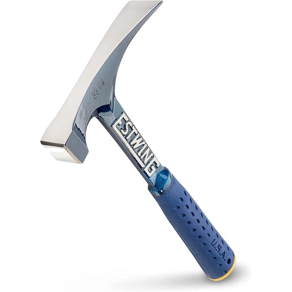 Bricklayer's/Mason's Hammer - 22 oz USA Made Masonry Tool with Forged Steel Construction & Shock Reduction Grip E6-22BLC