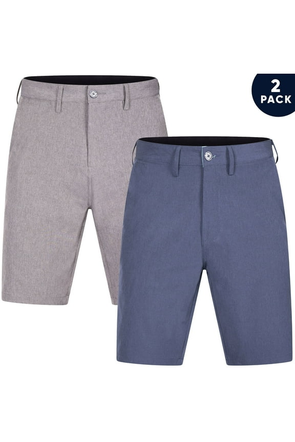2-Pack Men's Hybrid Shorts - Big & Tall Sizes up to 50 - Quick Dry Stretch Fabric - Perfect for Swimming, Golf, Casual Wear, and Outdoor Activities - Available in Multiple Colors
