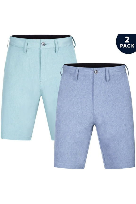 2-Pack Men's Hybrid Shorts - Big & Tall Sizes up to 50 - Quick Dry Stretch Fabric - Perfect for Swimming, Golf, Casual Wear, and Outdoor Activities - Available in Multiple Colors