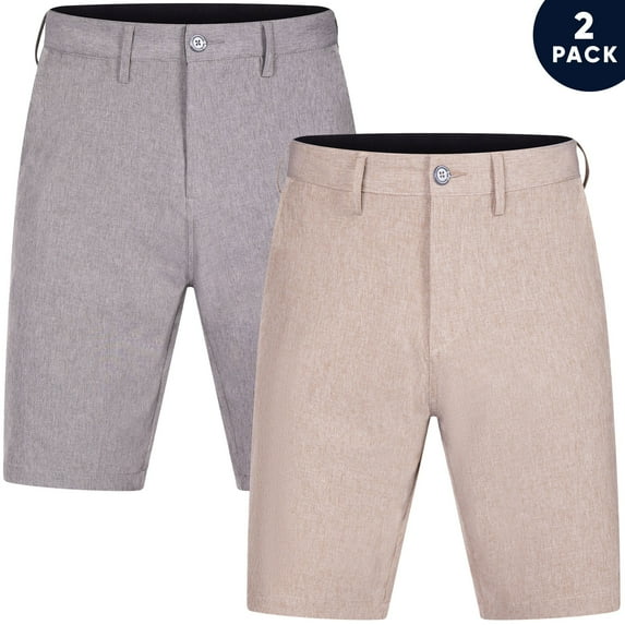 Brickline 2-Pack Men's Hybrid Shorts - Big & Tall Sizes up to 50 - Quick Dry Stretch Fabric - Perfect for Swimming, Golf, Casual Wear, and Outdoor Activities - Available in Multiple Colors