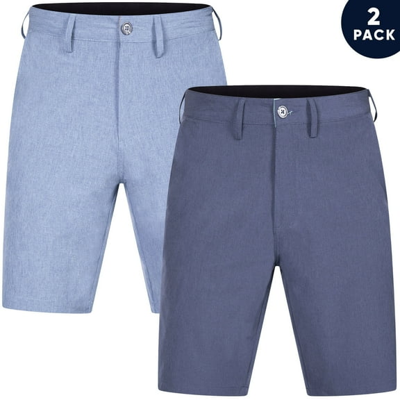 Brickline 2-Pack Men's Hybrid Shorts - Big & Tall Sizes up to 50 - Quick Dry Stretch Fabric - Perfect for Swimming, Golf, Casual Wear, and Outdoor Activities - Available in Multiple Colors