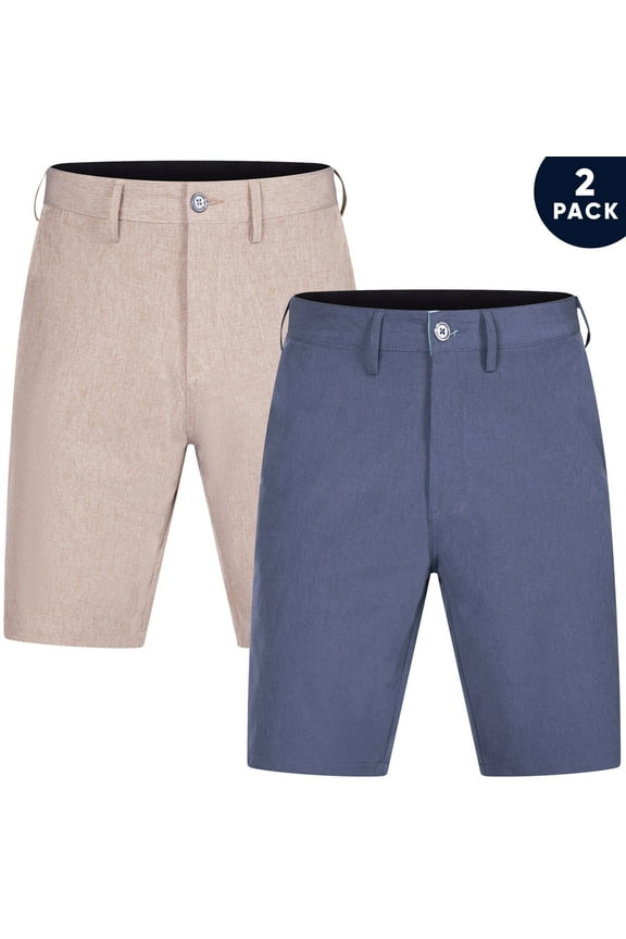 2-Pack Men's Hybrid Shorts - Big & Tall Sizes up to 50 - Quick Dry Stretch Fabric - Perfect for Swimming, Golf, Casual Wear, and Outdoor Activities - Available in Multiple Colors