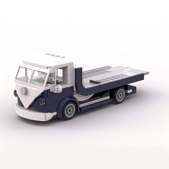 Bricklink Technical Car 10220 VW T1 Trailer Fit Mini Scale Tow Truck 6 Studs Wide Vehicles Sets Building Blocks Kid Toys Gift