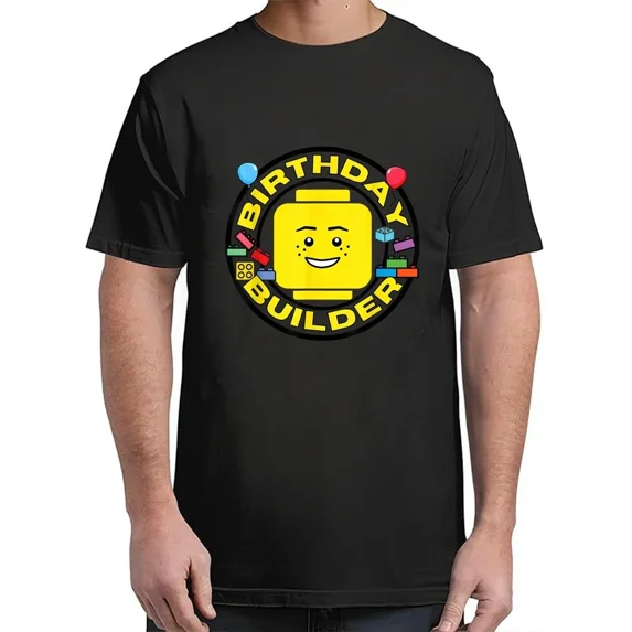 Bricks Birthday Builder Blocks Figure T-Shirt For Unisex S-4XL
