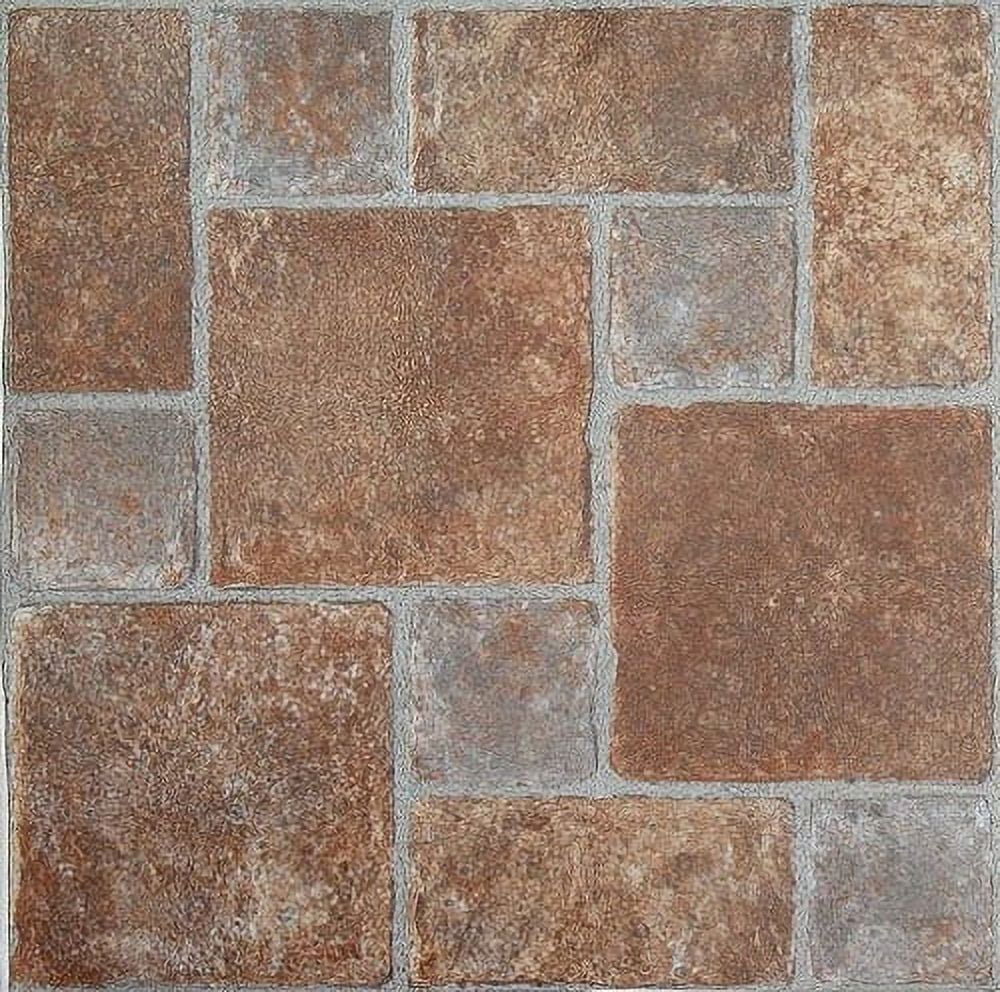 Bricks Stone Vinyl Floor Tiles Self Stick Peek Flooring 12 x 12 4 Pack 80 Pieces