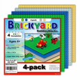 thumbnail image 1 of Brickyard Blocks 4 Baseplates, Design 10 x 10 Inches Large Thick Base Plates Bricks, Table or Displaying Toys (Green, Blue, Gray, Sand - 4-Pack, Assorted), 1 of 3