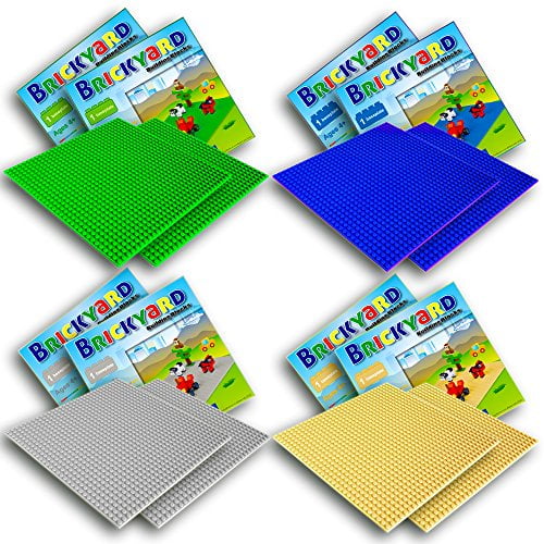 Brickyard Building Blocks 8 Baseplates, 10 x 10 Inches Large Thick Base Plates