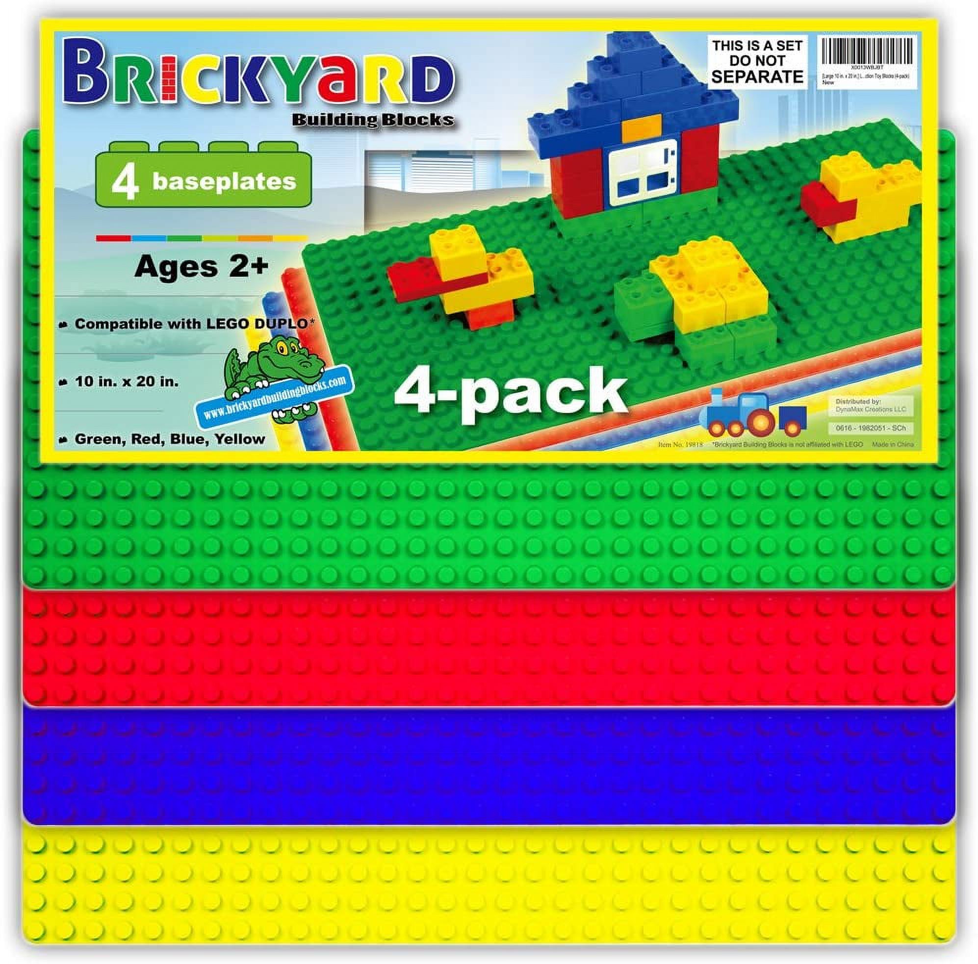 Brickyard Building Blocks Large 10 x 20 inches Assorted Colors Plastic Base Plate Walmart