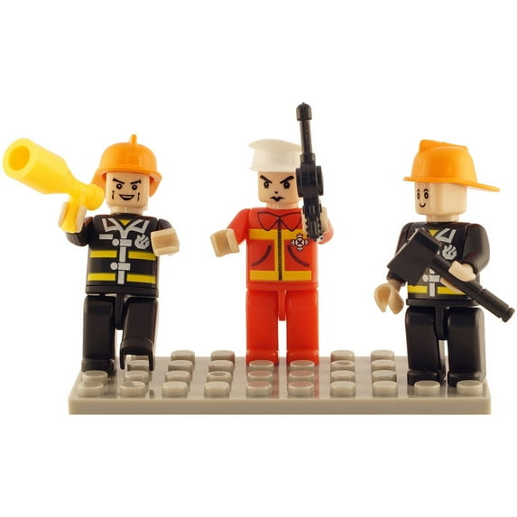 Brictek - 3 Mini-Figurines, Fire Brigade