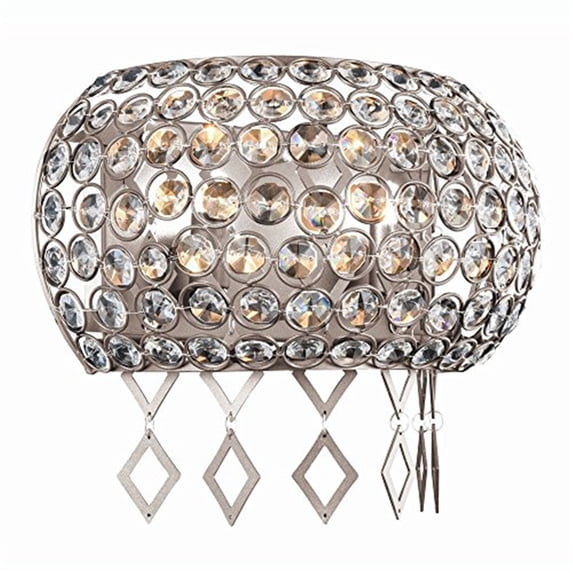 Brida Collection Wall Sconce W:12" H:6" E:6.1" Lt:2 Chrome Finish Royal Cut Clear