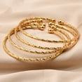thumbnail image 1 of Bridal 24k Gold Plated Bracelet Ornament Women's Wedding Bell Leaf Pendant Bangle Jewelry, 1 of 2