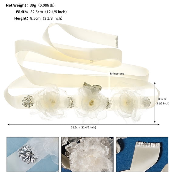 Bridal Belt Rhinestone Ribbon Belt Bride Bridesmaid Sash Wedding Dress Accessory