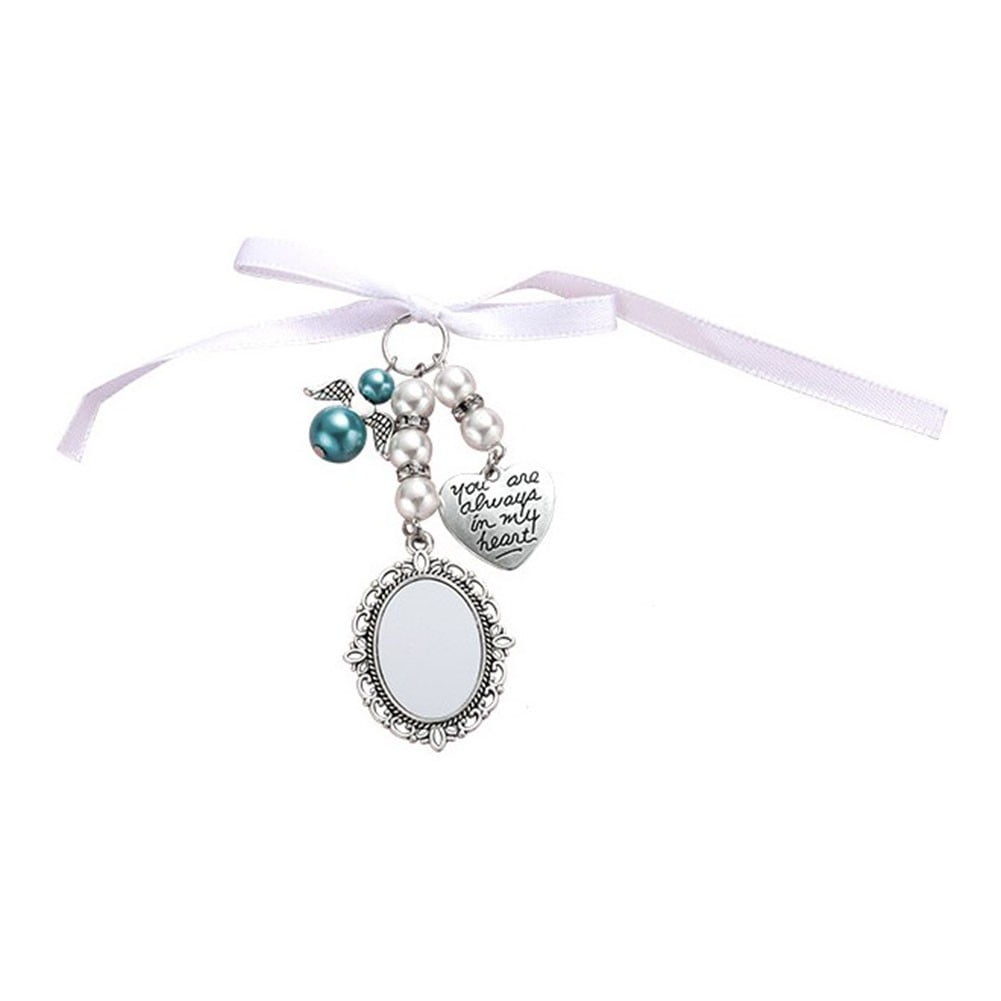 Bridal Bouquet Heart Photo Frame Memory Charm Wedding with Heart Beads Gift
