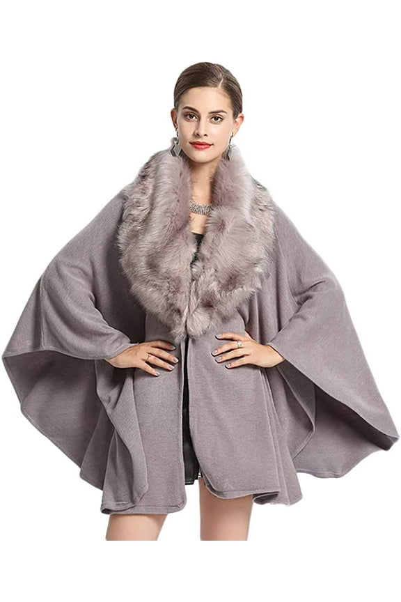 Bridal Capes Shawls Winter Fall Warm Faux Fur Open Wraps Knitted Plus Sizes Sweater Evening Party Cloaks