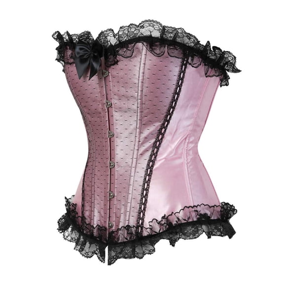 Bridal Corset for Women Gothic Party Club Night Bustiers Top Pink 2XL