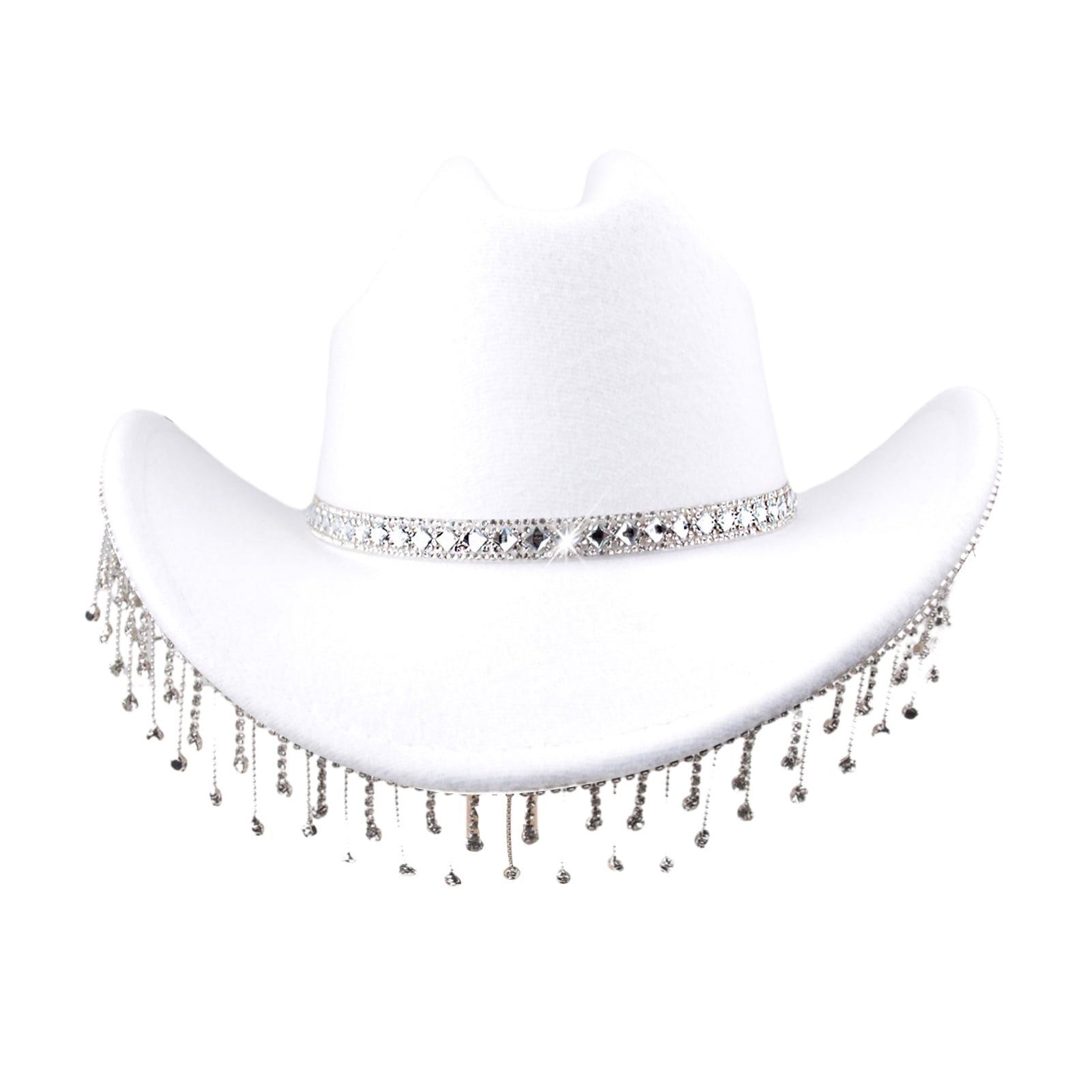 Bridal Cowgirl Hat for Women Rhinestone Cowboy Hat Unique  display picture 1