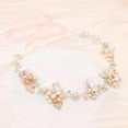 thumbnail image 1 of Bridal Crystal Headband with Freshwater Pearls Flower Design Wedding Hair Accessories (Rose Gold), 1 of 4