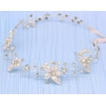 thumbnail image 1 of Bridal Crystal Headband with Freshwater Pearls Flower Design Wedding Hair Accessories (Rose Gold), 1 of 4